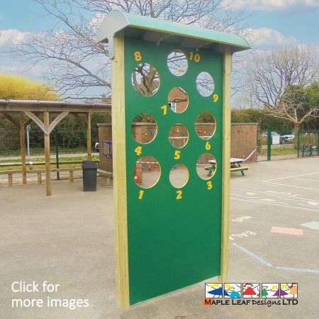 The Bean Bag Target encourages children to develop their hand-eye coordination by throwing bean bags through various numerically marked holes. The holes vary in size to increase difficultly, helping to improve hand-eye coordination skills as children aim for the smaller, more challenging holes. Multiple children or individuals can use the bean bag target, encouraging socialisation, communication and teambuilding in the playground. This piece of equipment can also be used in PE classes, as well as breaktimes and lunchtimes.
