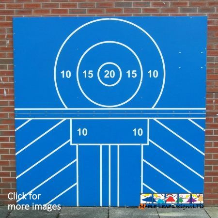 The Large, free-standing, HDPE Ball Target is perfect for all different types of ball games! Whether it's football, cricket, squash or any other game that the imagination can dream up. The 2.4m x 2.4m engraved HDPE panel is fixed to timber posts and installed into the existing surfacing. This item provides a safe designated area to play ball games, away from windows and quiet areas. We can also supply wall mounted ball targets, please contact us for further details. We also supply the Small HDPE Ball Target, for smaller areas and games that don't require as many pupils. 