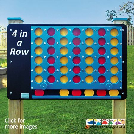 A classic tabletop game of logic bought to life in a GIANT form! Our Four In A Row Game Panel is an excellent addition to any playground. The premise is simple: the first person to make a row of four of their colour pieces wins. But, you’ll each be trying to stop the other player doing the same, and that’s where the challenge starts! We can fit these panels as either wall-mounted or free-standing. All playing pieces are included.