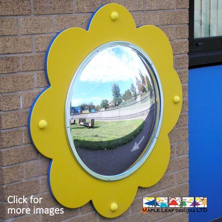 Mirrors in the playground provide children with sensory development fun! The convex mirror creates a unique reflection, allowing children to engage in visual tracking whilst making connections to the ongoings in their peripheral vision. This is a creative way to enhance perception and stimulate self-awareness. Mirrors also help to encourage imaginative and social play, as children can communicate what they are witnessing in the mirror.