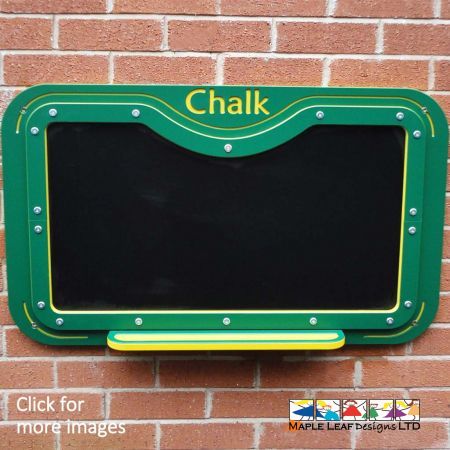 Our HDPE Chalk Panel provides your playground with a colourful, playful accessory for children to use during breaktime, lunchtime and outdoor classes. The Chalkboard panel provides children with a new medium to explore, as they tell stories and solve problems through chalk mark marking. These panels can be manufactured as either wall-mounted or free-standing pieces, in a colour to suit your requirements. Mark Making Benefits Through Mark Making, children can visually represent their thoughts and ideas in a creative manner. The Chalkboard can easily be wiped clean for new drawings and expressions of creativity.