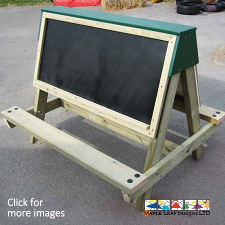 Our Chalkboard Easel is a great way to add Mark Making Play to your playground, or classroom. Made bespoke to a suitable height for your children, the sturdy timber frame is built to last for years to come. The unit is double-sided, making it an excellent way to occupy multiple children at one time. If required, we can swap one side out for a Whiteboard - introducing two mediums to your playground/art area. Usable both indoors and outdoors, our Chalkboard Easel is a versatile piece of equipment for any school. Whether it is used during breaktime or during class, this item enables children to express their creativity.