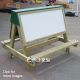 Our Whiteboard Easel is a great way to add Mark Making Play to your playground, or classroom. Made bespoke to a suitable height for your children, the sturdy timber frame is built to last for years to come. The unit is double-sided, making it an excellent way to occupy multiple children at one time. If required, we can swap one side out for a chalkboard - introducing two mediums to your playground/art area. Usable both indoors and outdoors, our Whiteboard Easel is a versatile piece of equipment for any school. Whether it is used during breaktime or during class, this item enables children to express their creativity.