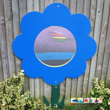 Mirrors in the playground provide children with sensory development fun! The mirror reflects the child engaging with the item, allowing children to learn about visual tracking, whilst making connections to the ongoings in their peripheral vision. This is a creative way to enhance perception and stimulate self-awareness. Mirrors also help to encourage imaginative and social play, as children can communicate what they are witnessing in the mirror. 