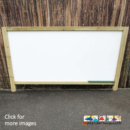 An ideal addition for an outdoor teaching area, our Free Standing Whiteboard is a great way to encourage mark making in the playground. The Whiteboard can be installed anywhere in the playground, for instance: beneath a pergola, within a shelter or adjacent to a stage. Outdoor classrooms will certainly benefit from this unit, providing teachers with a traditional medium that can easily be wiped clean. Free Standing Whiteboard Benefits Through Mark Making, children can visually represent their thoughts and ideas in a creative manner. The Whiteboard can easily be wiped clean for new drawings, expressions of creativity and lessons.