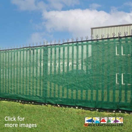 Semi-transparent, perforated for airflow, easy to install. Green Mesh Screening.Mask unsightly areas once separated by plain fencing with Green Mesh Screening. This is a great way to separate the playground from the outside world, without completely blocking visibility. The screening is durable thanks to its poly construction, but also perforated to allow airflow. Secure fences can unfortunately be an eyesore at times, and more often than not, children are tempted to reach through the gaps with their intrinsic curiosity. This material can be cut and manufactured to suit any length of fencing - a fantastic way to keep arms, legs and prying eyes out while adding an often needed splash of colour to your perimeter fencing.