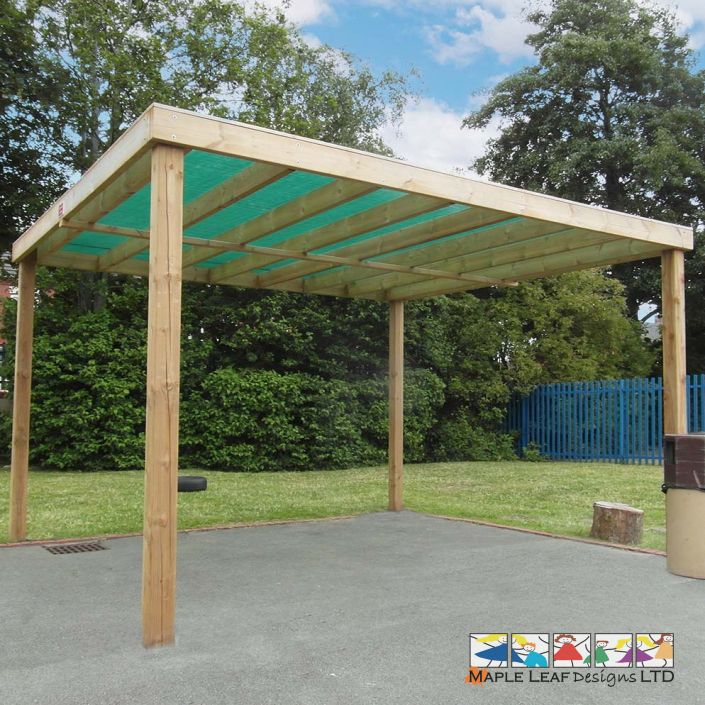 Timber Pergola with Green Mesh Roof by Maple Leaf Designs. The OneStop