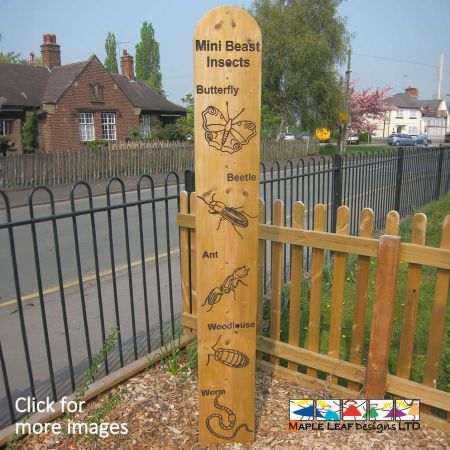 A child’s fascination with creepy crawlies is inevitable! Our Insects Totem Pole is a simple way to help them to identify the species in your area. Providing your playground with a valuable teaching aid, children can easily identify common insects. These engravings can be customised to suit your requirements and surroundings. Totem poles are a great way to enhance imaginative, social, sensory and tactile play, as children can touch the individual engravings to figure out the creatures.