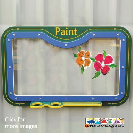 Our HDPE Paint Panel provides your playground with a colourful, playful accessory for children to use during breaktime, lunchtime and outdoor classes. The clear polycarbonate panel provides children with a new medium to explore, as they tell stories and solve problems through painting. These panels can be manufactured as either wall-mounted or free-standing pieces, in a colour to suit your requirements. Mark Making Benefits Through Mark Making, children can visually represent their thoughts and ideas in a creative manner. The polycarbonate panel can easily be wiped clean for new paintings and expressions of creativity.