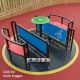 Children have gravitated to Roundabouts for years! They're a playground staple that children with special educational needs shouldn't have to miss out on. Our Wheelchair Roundabout allows children of mixed abilities to play together, meaning that nobody gets left out. Any inclusive playground is aided greatly by the addition of one of our Inclusive Wheelchair Roundabouts. Wheelchair Roundabout Benefits The benches will seat four children, with space for two wheelchair users in the centre. The wheelchairs are then fastened in for safety, with the straps provided on the unit. The Wheelchair Roundabout is installed flush to the playground surfacing, meaning that ramps aren't required for this piece of equipment. For safety purposes, a specially designed geared system is installed underneath - limiting the speed of the roundabout.
