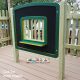 Increase imaginative play through art with our Shop Front Panel. Children can dive into a world of make belief with this item, allowing them to role-play various different situations and decorate their very own 'shop'. One side of the panel is a chalkboard, while the other side is a whiteboard. The window in the middle provides the children with a small hatch for additional play value. 