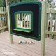 Increase imaginative play through art with our Shop Front Panel. Children can dive into a world of make belief with this item, allowing them to role-play various different situations and decorate their very own 'shop'. One side of the panel is a chalkboard, while the other side is a whiteboard. The window in the middle provides the children with a small hatch for additional play value.