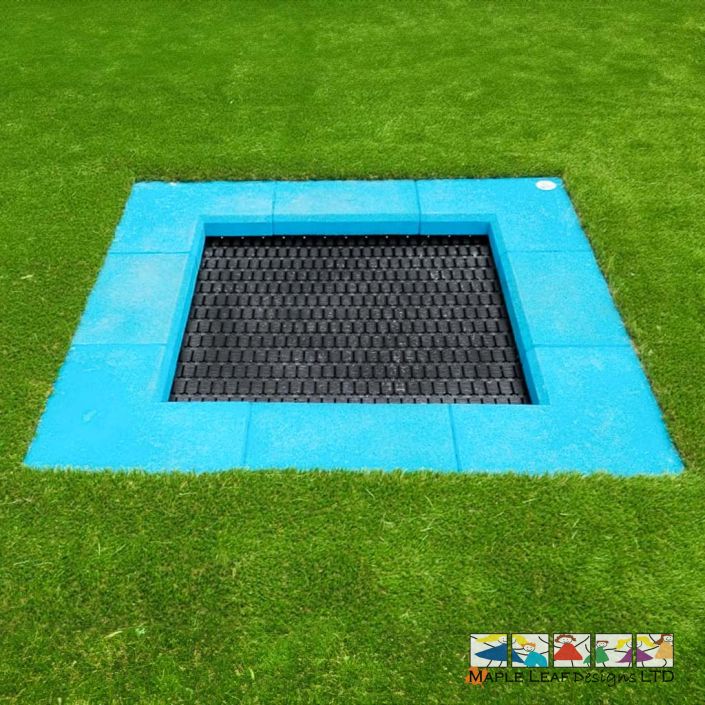 Sunken Trampoline by Maple Leaf Designs. The OneStop Playground