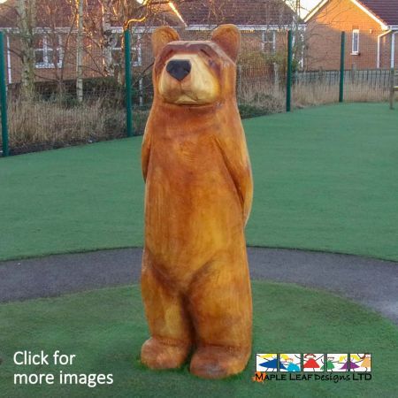 Timber Bears of all shapes and sizes, specially commissioned for your playground! Timber Bears are a wonderful way to add character to the playground and encourage imaginative play. They are well suited to Natural Play areas and playgrounds alike. Every Timber Bear is hand-carved and one-of-a-kind.