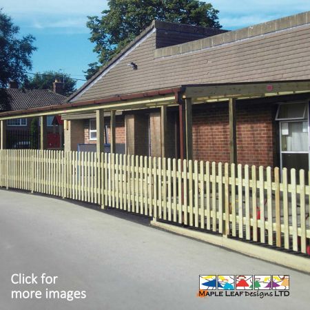 Create boundaries in the playground with Timber Bow Top Fencing, available in heights from 0.6m to 1.8m - in any length that you require! Rather than the alternative Metal Bow Top Fencing, Timber fencing provides a more natural overall appearance, blending into the shrubbery and greenery without any stark contrast. Matching gates are also available in various sizes. If required, the fencing can be stained or painted instead of the typical natural finish. Our timber bow top fencing complies with all British and ROSPA standards and is the ideal fencing solution for a play area.