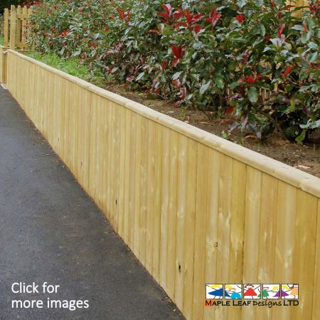 Timber Stockade Fencing is available in heights up to 1.5m, with natural, stained or painted finishes. Stockade can be installed to follow complex and detailed routes; this provides you with a natural appearing retaining wall for banks and split level playgrounds, but acts also as a barrier/fence. Stockade can also be used to create exciting play mazes and zones within Natural Play areas.