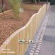 Both sturdy, yet shapely! Our Stockade Wave Top Fencing bring shape to boundaries within the playground and planting beds. The treated timber ensures a rigid, long-lasting structure, with a clean architectural aesthetic - ideal for breaking up the typical blocky appearance of a playground or communal area.