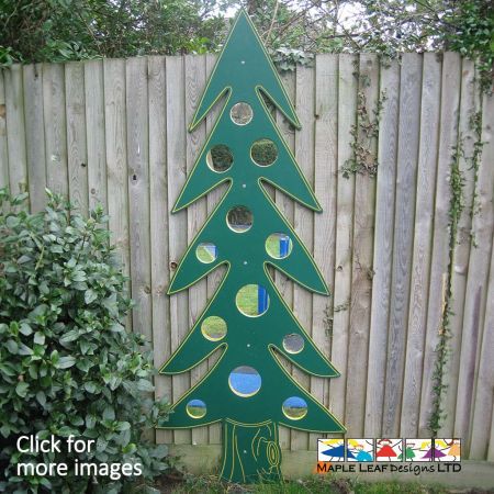 Manufactured out of engraved HDPE plastic, our Mirror Tree will make a great addition to any playground - especially those with Natural Play areas. The circular mirrors have been specifically designed to give the appearance of baubles. Children can peer within these shapes to see their reflection, and view ongoings in their surroundings. If you require a different type of tree panel, please do not hesitate to get in touch and we will be able to bring it to life for you!