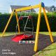 Our Inclusive Wheelchair Swing is suitable for any SEN friendly playground, enabling wheelchair users to safely enjoy swinging motions. The main carriage includes a fold-down ramp for access, and restraints to keep the wheelchair in place. Once inside, the user can rotate the crossbar by pulling on the hanging rope, setting the swing in motion. The same rope can be used to slow and stop the swing, facilitating independent play. Inclusive Wheelchair Swing Benefits While this piece of equipment provides excitement and fun, it also helps children to develop and improve their overall strength by pulling the control rope. We have carefully designed our Inclusive Range with appropriate user safety features and staff welfare in mind. The Inclusive Wheelchair Swing enables the sensation of swinging without having to leave the wheelchair.