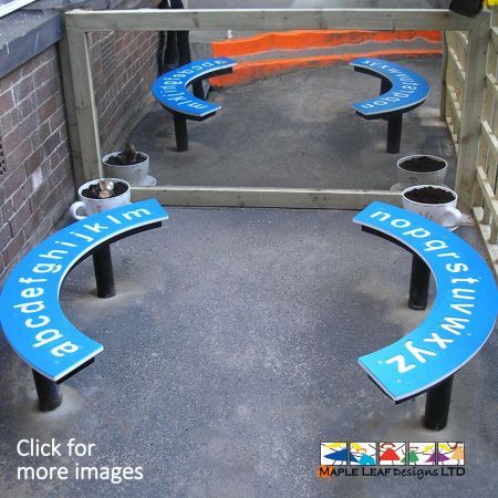 Our Alphabet Seat is a great visual cue for infants and early years pupils. The HDPE engraved seat ensures durability is at a premium, fixed into your surface on sturdy metal posts.