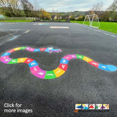 Colourful Alphabet Snake Thermoplastic Markings