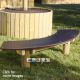 Curved Friendship Bench, easy to maintain due to durable and sturdy Hexadeck tops. Timber construction. Suitable for all weathers. Great for lunchtimes, breaktimes and imaginative play. Multiple benches can be placed together to create a fun string of curved benches.