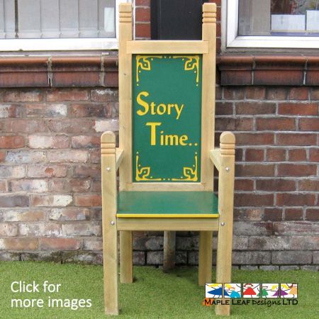 HDPE Storytelling Throne, various colours available. Timber frame. Custom engraving.