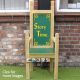 HDPE Storytelling Throne, various colours available. Timber frame. Custom engraving.