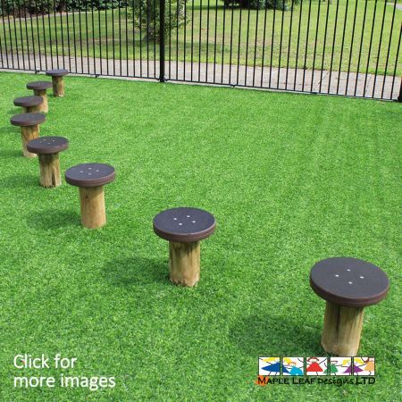 Hexadeck Stump Seats, an unobtrusive seating solution for storytelling areas, natural play areas, forest schools and quiet spots in the playground. Simple design, quick installation.