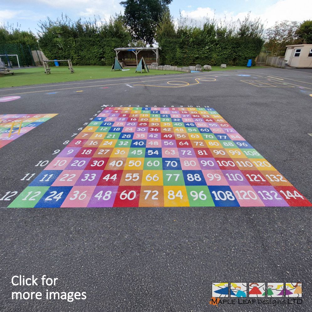 Solid Multiplication Grid Markings by Maple Leaf Designs. The One-Stop Playground Development ...