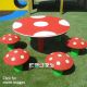 Mushroom Sproston Eight Seat Picnic Table. Encourage socialisation, expand imaginations, practice communication skills. Great for lunchtimes, breaktimes and outdoor lessons. Metal posts, rubber mushroom tops.