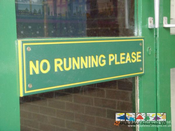 No Running School Sign