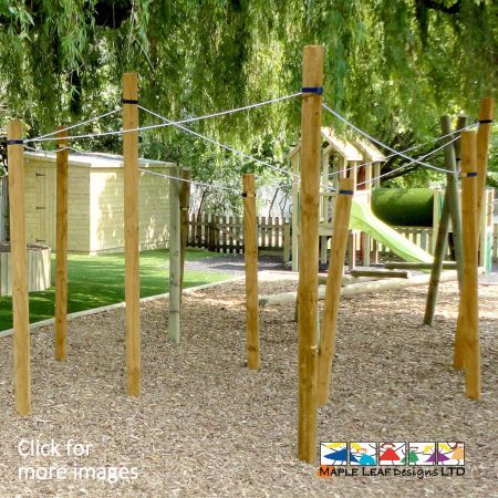 Provide children with a unique area for games during breaktime and lunchtime, such as hide and seek, as well as performances during drama lessons. Our Angled Drape Posts jut out of the ground at various heights and angles, allowing you to run a cord between them and drape sheets to form dens.