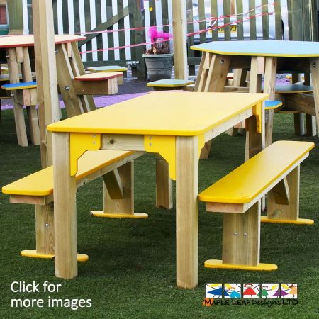 Our Arts & Crafts Table is ideal for taking art lessons outside, with communal benches for unrestricted seating, and smooth, sturdy, highly durable plastic tops. Once the children have finished painting, scribbling, gluing and drawing, simply wipe the tables clean so that they are ready for the next lesson.
