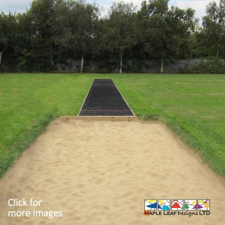 Our Long Jump Track and Pit makes an impressive addition to your playing field, and can be made to standard regulation size or to a size of your choosing. The track can be made from our wetpour rubber surfacing for increased safety, or tarmac. The pit is filled with play grade sand much like all of our sandpits, and has timber edging along all four sides to retain the walls of the pit.
