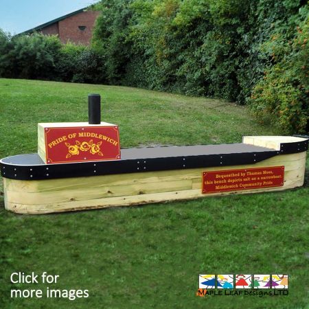 For very specific, niche requirements, our Commemorative Themed Benches can be customised to suit your requirements. The example in the images is a bench commissioned by Middlewich Town Council to celebrate its canal and salt transportation history - a great way to educate children through imaginative play. 