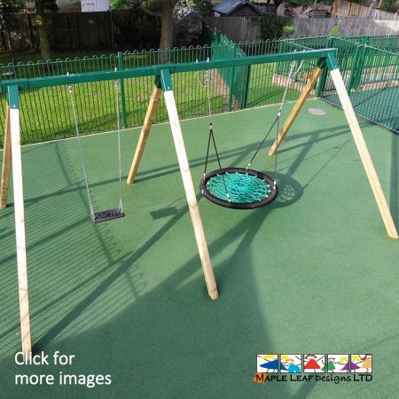 Featuring a Birds Nest Swing and a regular flat seated swing, this unit provides you with a space where users with a range of abilities can play together. This Swing Combo will increase the level of interaction between children of mixed abilities in the playground, allowing children to engage in social play whilst building confidence.  Benefits of a Birds Nest Swing Combo Swings provide children with vestibular stimulation for sensory play, offering comfort and a range of sensory stimulus. Children of all abilities can enjoy this piece of equipment and play together; the swing is not restrictive due to the inclusive nature, meaning everybody can join in!  This Combo unit is a fantastic method to increase the attention span of a child, whilst providing relaxing play. Children can push one another and engage in bonding activities while partaking in physical exercise.