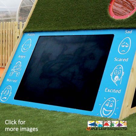 It may be difficult for some children to portray their emotions, thoughts and feelings. Our Emotion Panel and Chalkboard can be used both indoors and outdoors, allowing children to develop social skills, emotive and cognitive function, as well as overall co-operation. Children can express themselves by drawing emotions on the chalkboard, whether they are expressing their own emotions or their peers’.