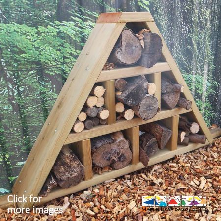 Invite bugs, insects and small world guests to your very own Bug Hotel! This structure can be packed with suitable materials to entice creepy crawlies into your playground, providing children with inhabitants to spectate and admire as they make themselves at home. This item is ideal for Natural Play areas, or areas of abundant vegetation in the playground - allowing you to bring the lesson outside where children can enjoy science up close.