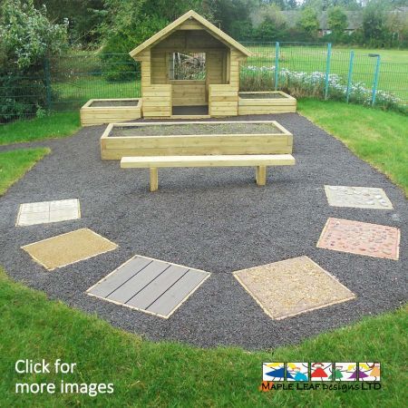 The Sensory Pathway is an eye-catching and unique addition to any playground. This alternative route through various areas of the playground will help children to discover new textures, as they are able to feel each individual tile with their hands and feet, as well as the different sensations as wheelchair users pass over them.  The Benefits of a Sensory Pathway Our Sensory Pathway can be enjoyed by children with a range of abilities, including wheelchair users. This path engages the senses and enhances play value with tactile stimulus. Children can get from A to B with the guidance of Sensory Pathing, providing their cognitive function with a safe and peaceful environment to grow in. The Sensory Pathway helps children to incorporate physical activity into daily routine whilst stimulating their senses, developing motor skills, balance, spatial awareness and co-ordination. 