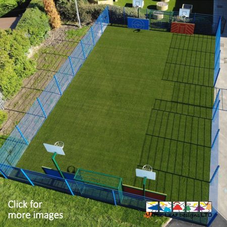 Not only is an Artificial Grass MUGA visually appealing, it provides the playground with a defined area for multiple sports and games to be played upon.