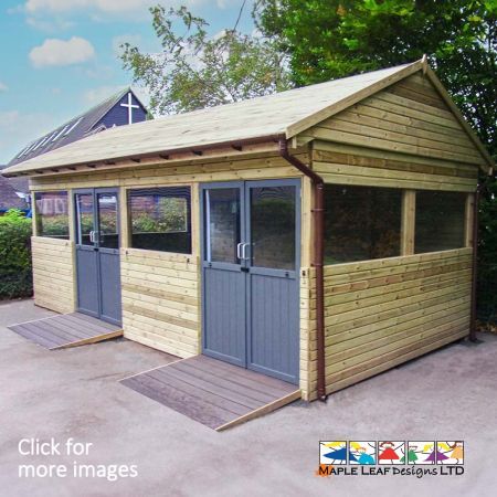 The Mobberley Outdoor Classroom can be manufactures in a variety of sizes to suit your playground. They provide an excellent shelter, outdoor classroom or shaded play area.