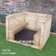The reading den is a secluded space for learning and play. Timber, unobstructive appearance.