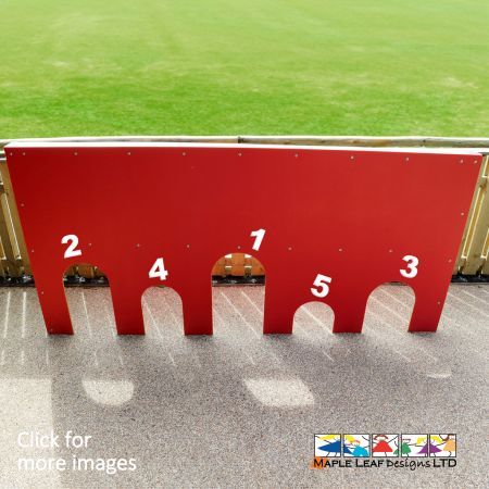 Practice throwing, rolling and bouncing with the HDPE Ball Roll Panel. Due height of the targets, this panel is suitable for all age groups. Manufactured out of durable HDPE, we can customise this panel to your specification – whether you require an alternative colour, or engravings. This panel can be used as a teambuilding activity, with a number of teams working together to score the highest number. Regular physical activity promotes learning, reduces stress and improves overall student wellness.