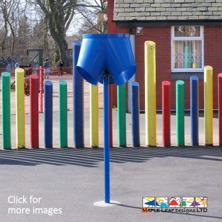 The Infants Witches Cauldron is aimed at Nursery and KS1 children and comes in multiple colours to suit your playground. Children throw the ball into the large shoot at the top, then watch as the ball falls from one of the three holes. Balance, hand-eye coordination and throwing/catching skills are developed when playing with the Infants Witches Cauldron. This item can also be used during PE, breaktimes and lunchtime. It is a great way to develop friendships and work on teambuilding skills.