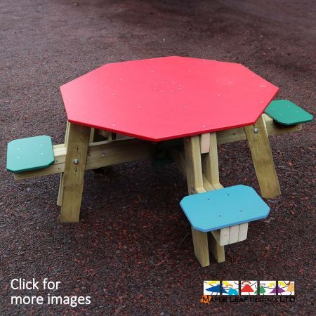 Encourage socialisation, team building activities and communication with the Sproston Four Seat Table. Timber and HDPE. Various colours available. Suitable for all playgrounds.