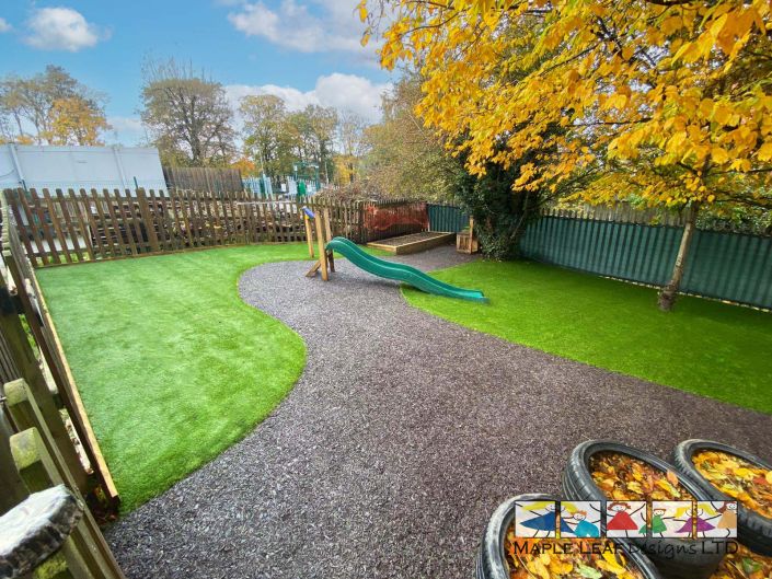 Bodnant Community School – Nov 2023 – Artificial Grass and Safamulch