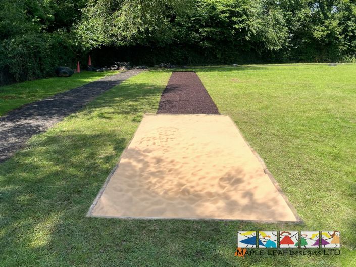 Earth Brown Mulch Running Jump Track – Bridgemere Primary School July 2024 1