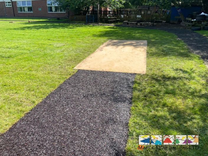 Earth Brown Mulch Running Jump Track – Bridgemere Primary School July 2024 2