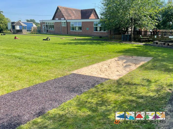 Earth Brown Mulch Running Jump Track – Bridgemere Primary School July 2024 3
